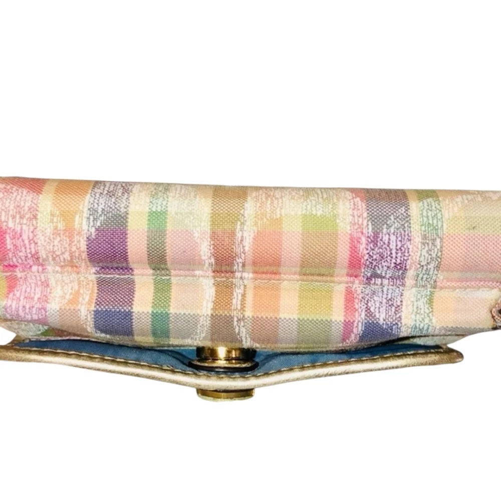 Coach Poppy Glam Madras Plaid Wristlet. Vintage Y2k - Picture 6 of 6